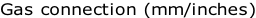 Gas connection (mm/inches)
